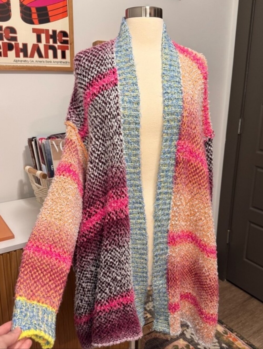 Free People Daydreamer Multicolored Orchid Cloud Cardi Cardigan Sweater